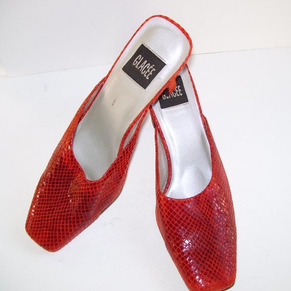 Chaussures Femme Glacee En Cuir Fin – Taille 8 US Largeur W, Style Slip-on, Occasion